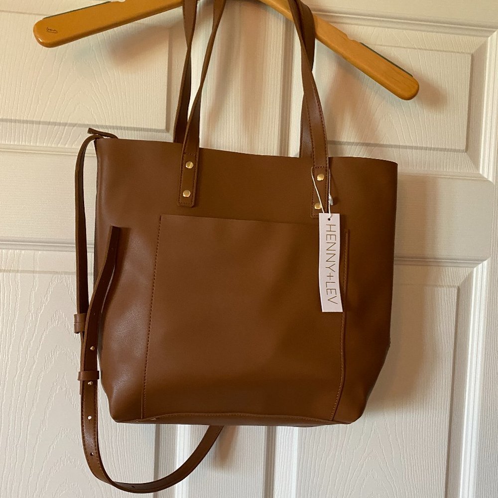 NWT Vegan Leather Brown Cross-body Bag